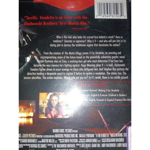 V for Vendetta DVD - Picture 3 of 3